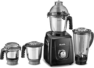 MG03 Mixer Grinder|1000 Watts Double Ball Bearing Motor|24000 RPM|Non-Stop 90 Mins Running|4 Jars including 1750ml Blender with Coconut Milk Extractor, 1500ml, 1000ml, 500ml Jar| (Black)