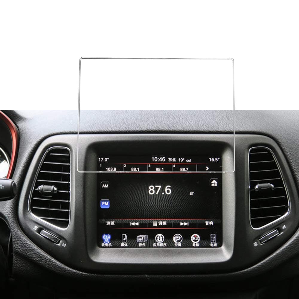 BUENNUS 8.4 inch Car Navigation Screen Glass Protector for 2014-2019 Jeep Cherokee,Grand Cherokee,Compass 6.61×4.88 inch / 168×124 mm GPS Screen Tempered Glass Film 9H Car info Center Touch Cover
