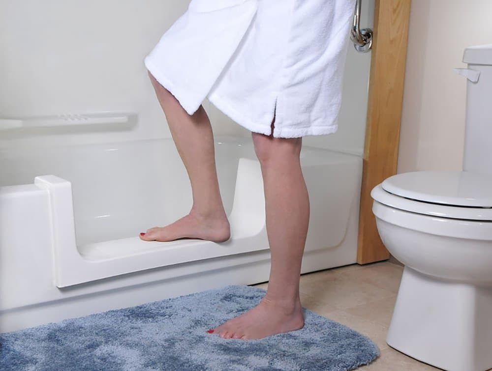 CleanCut Step Bathtub Accessibility Kit - Convert Existing Tub to Step-in Shower (White, Size Large)
