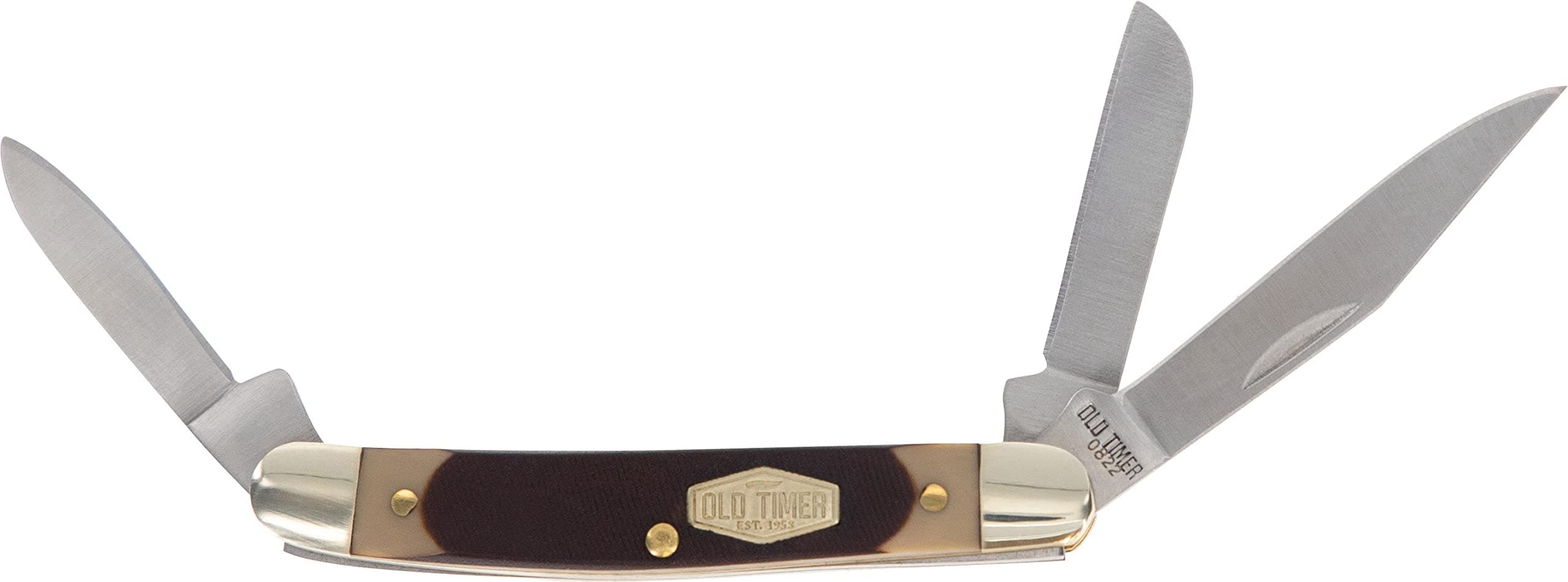 108OT Junior 3-Blade Folding Pocket Knife with Saw Cut Handle