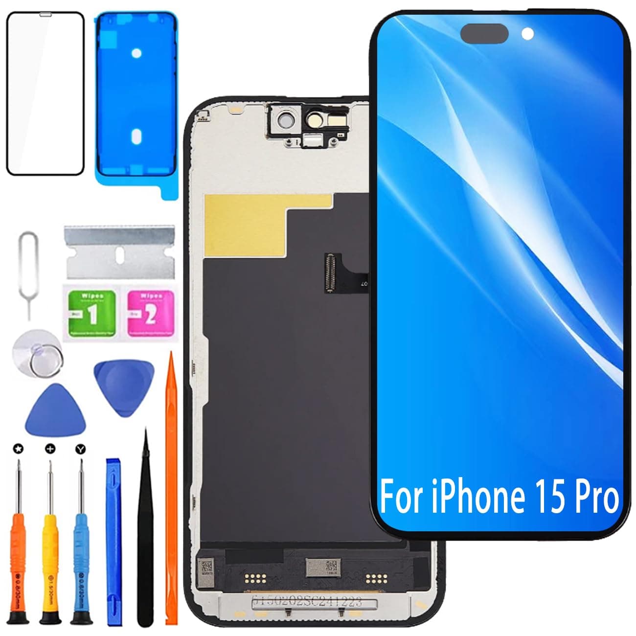 Display for iPhone 15 Pro LCD Replacement Screen FHD Touch Screen 3D Touch Face ID A2848 A3101 A3102 A3104 Digitizer Frame Repair Kits