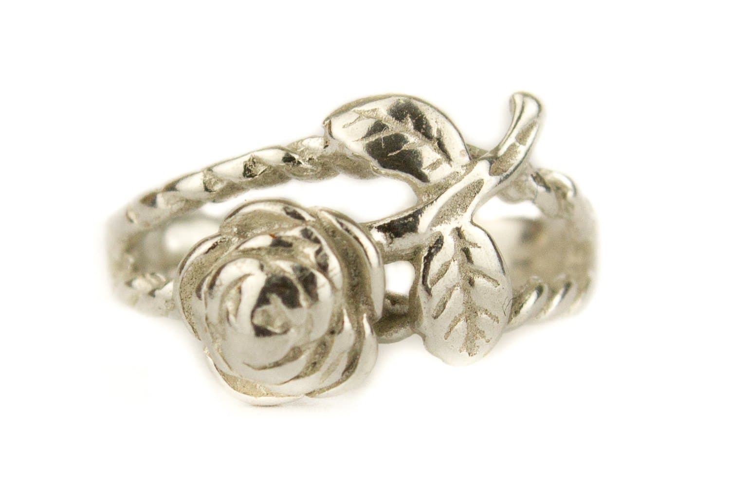 'Earring Creole "Rose branch silver 200S