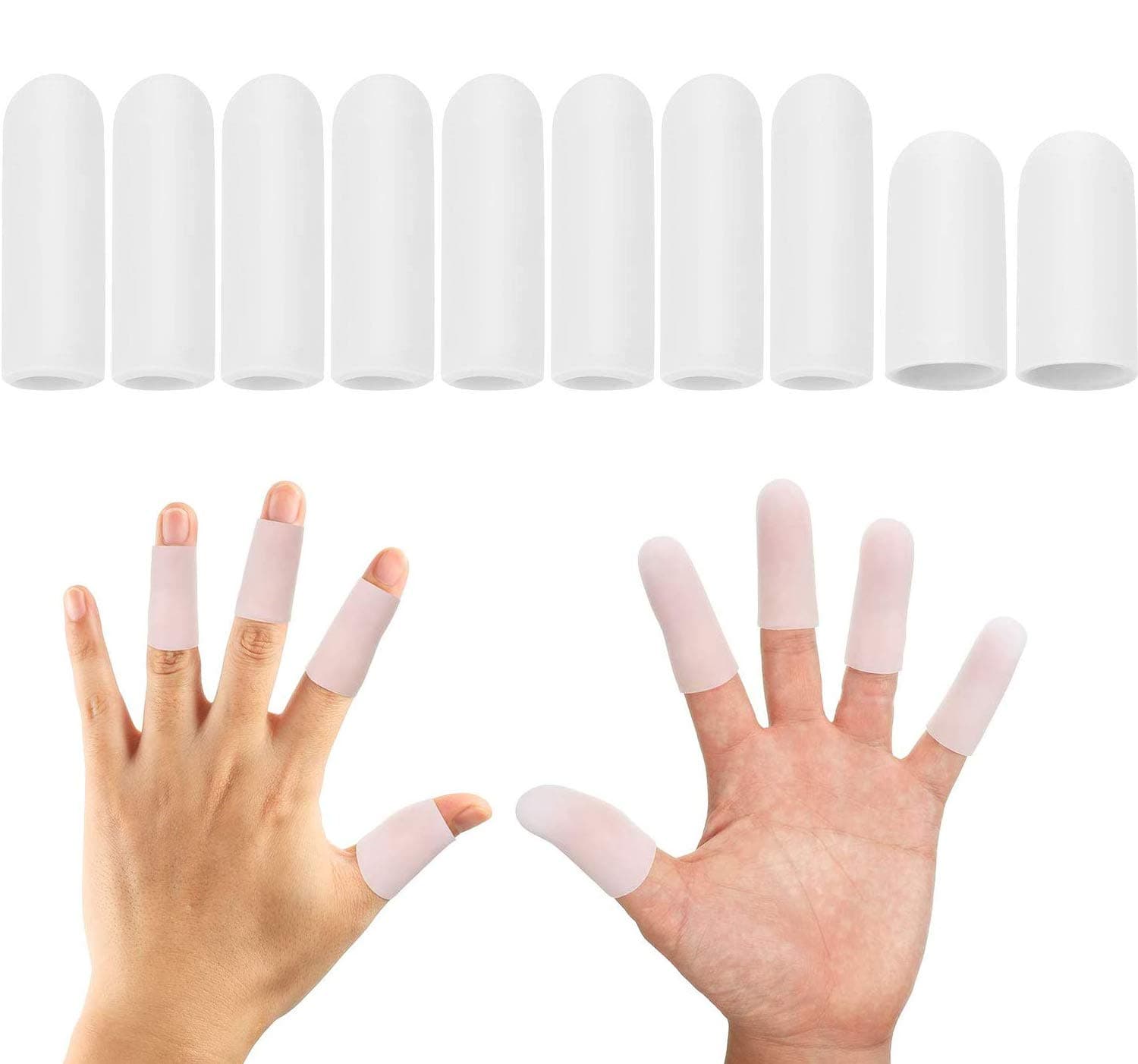 Excefore Gel Finger Cots, Finger Protector Support (30 PCS), Finger Sleeves, Silicone Finger Covers Compress for Arthritis, Great Gel Finger Cots Covers Protection for Trigger Finger