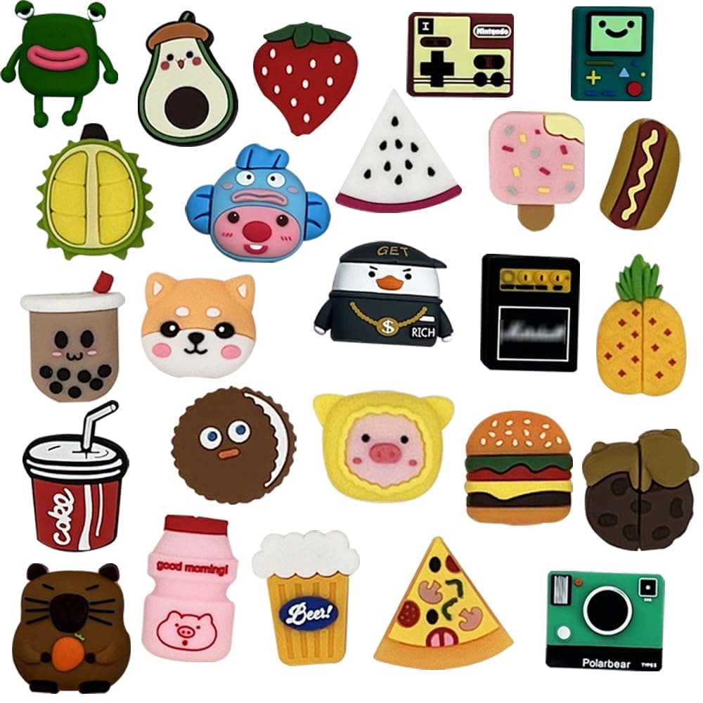 25pcs USB Charger Protector, Suitable for iPhone iPad Cable, Fruit Bite Charging Protector and Cable Holder, Multicolored.