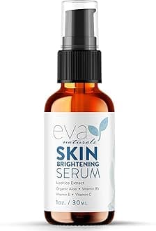 Eva Naturals Skin Brightening Serum – Dark Spot Corrector for Face & Body with Licorice Extract, Vitamin C, Peptides & CoQ10 – Targets Uneven Tone, Sun Spots & Age Spots - 1 Fl Oz