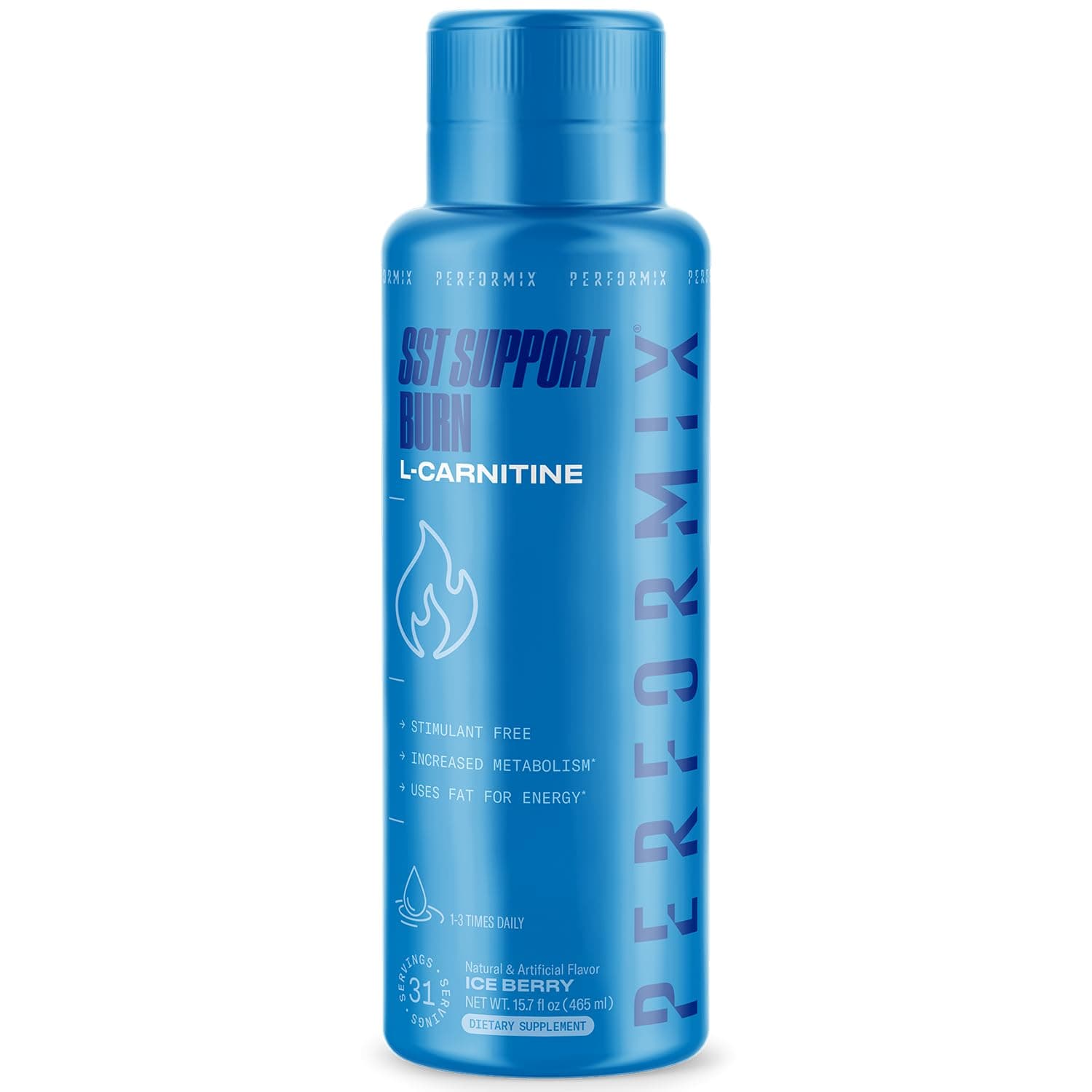 PERFORMIX SST Boost Liquid L-Carnitine – Fast-Acting Energy, Improves Memory and Focus, Stimulant-Free Formula for Men & Women, Ice Berry Flavor, 31 Servings