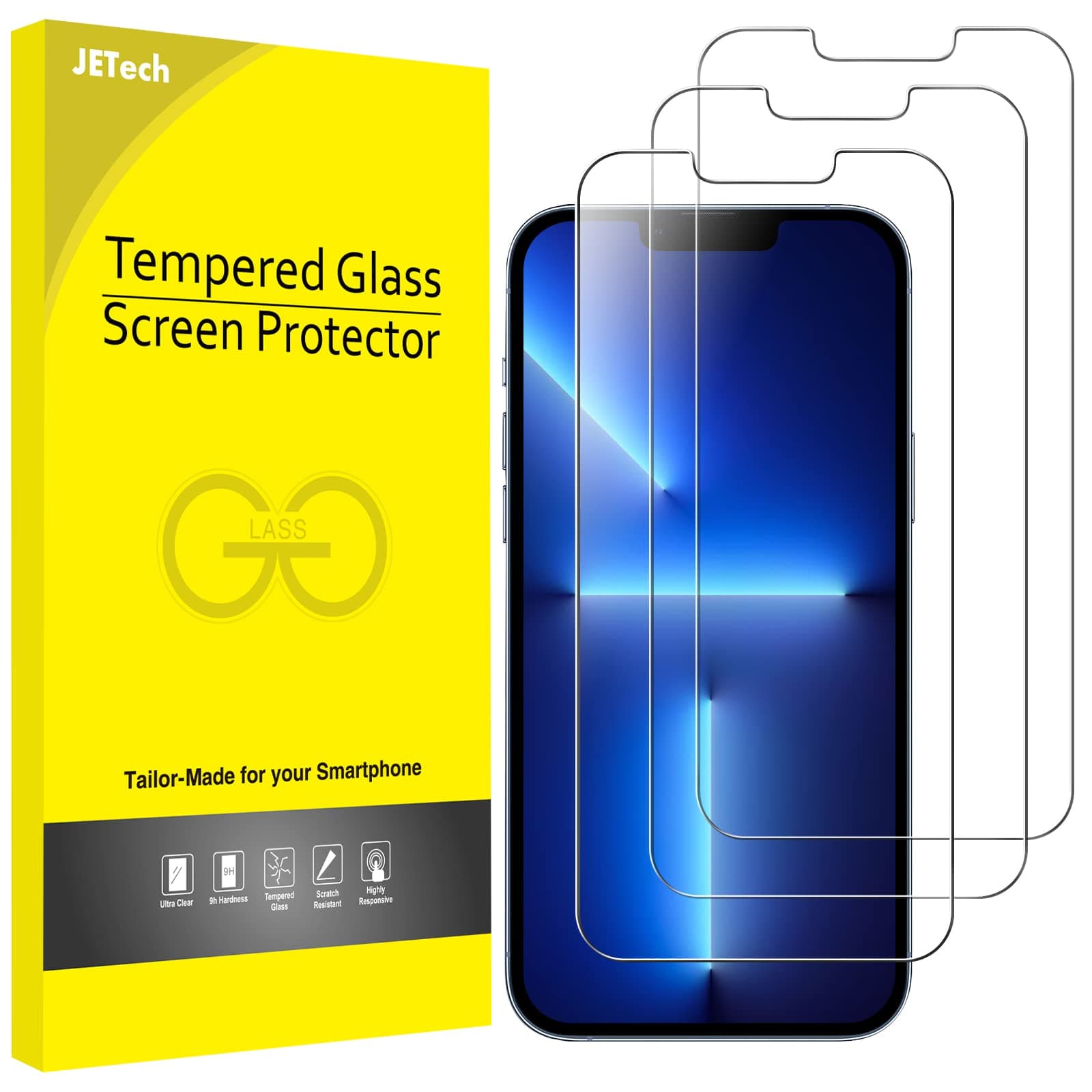 Screen Protector Compatible with iPhone 13 Pro Max 6.7-Inch, Tempered Glass Film, 3-Pack