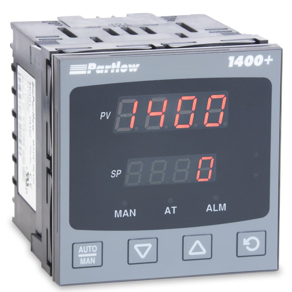 P1400100000 1400+ Series 1/4 DIN Temperature Controller, 100 to 240 VAC, One Relay Output, Red Upper/Red Upper Display