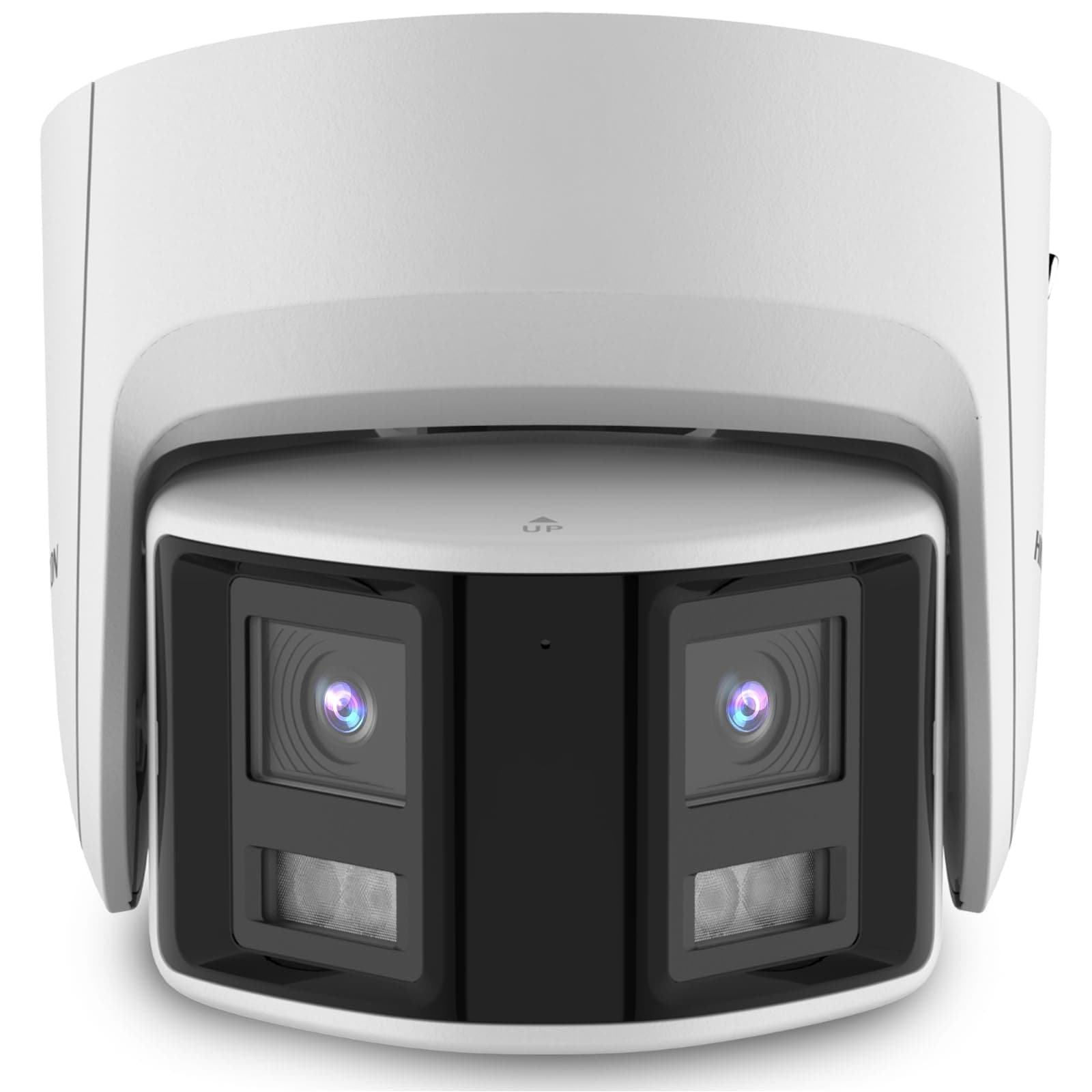 Real HD Acusense 6MP Dual Lens Poe IP Security Camera Outdoor 180 Degree Panoramic Wide Angle, Plug and Play with Hik Vision NVR, 98ft IR, IP67, Built-in MicroSD Slot, Compatible with Blue Iris