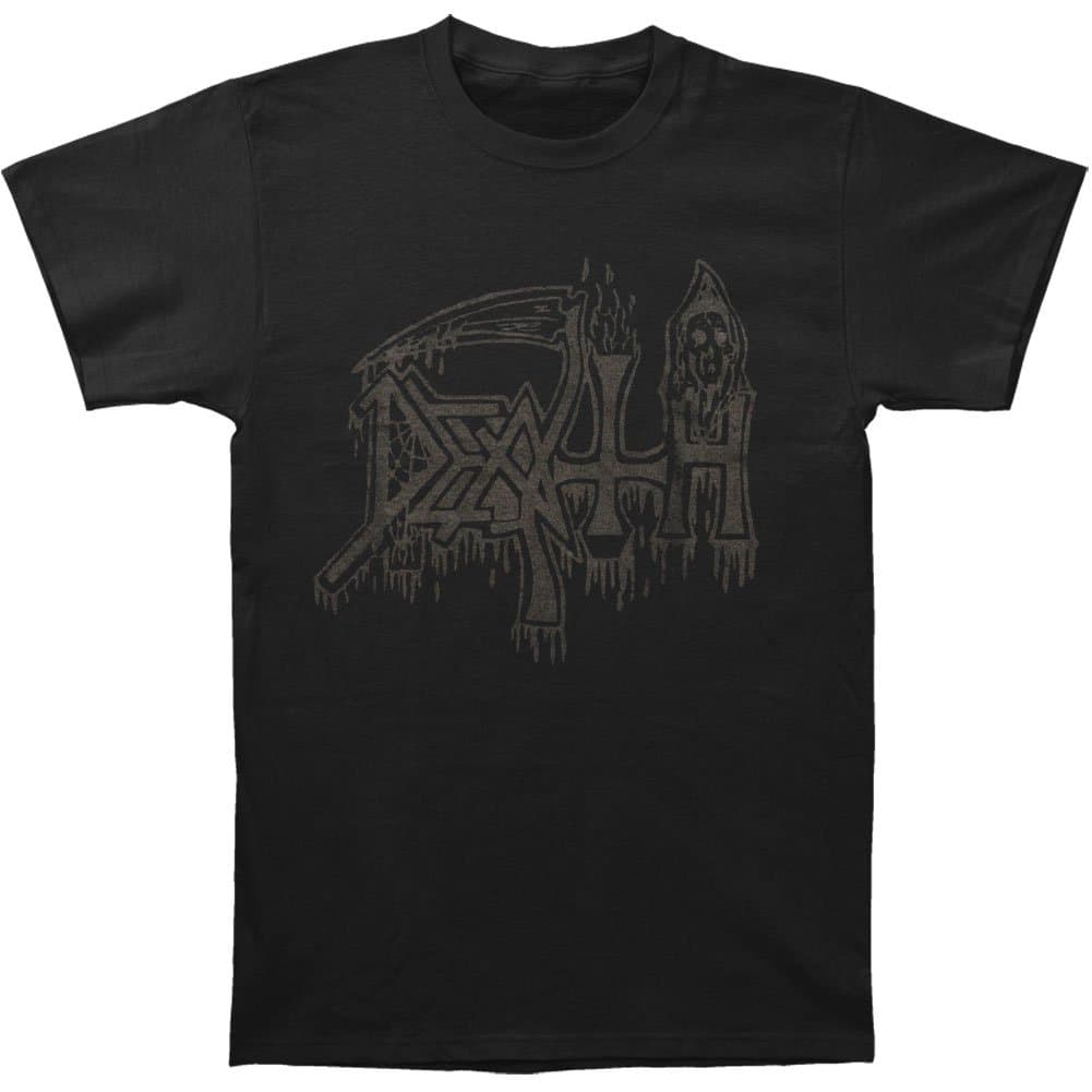 Death - Classic Logo T Shirt (Black on Black) (Medium)