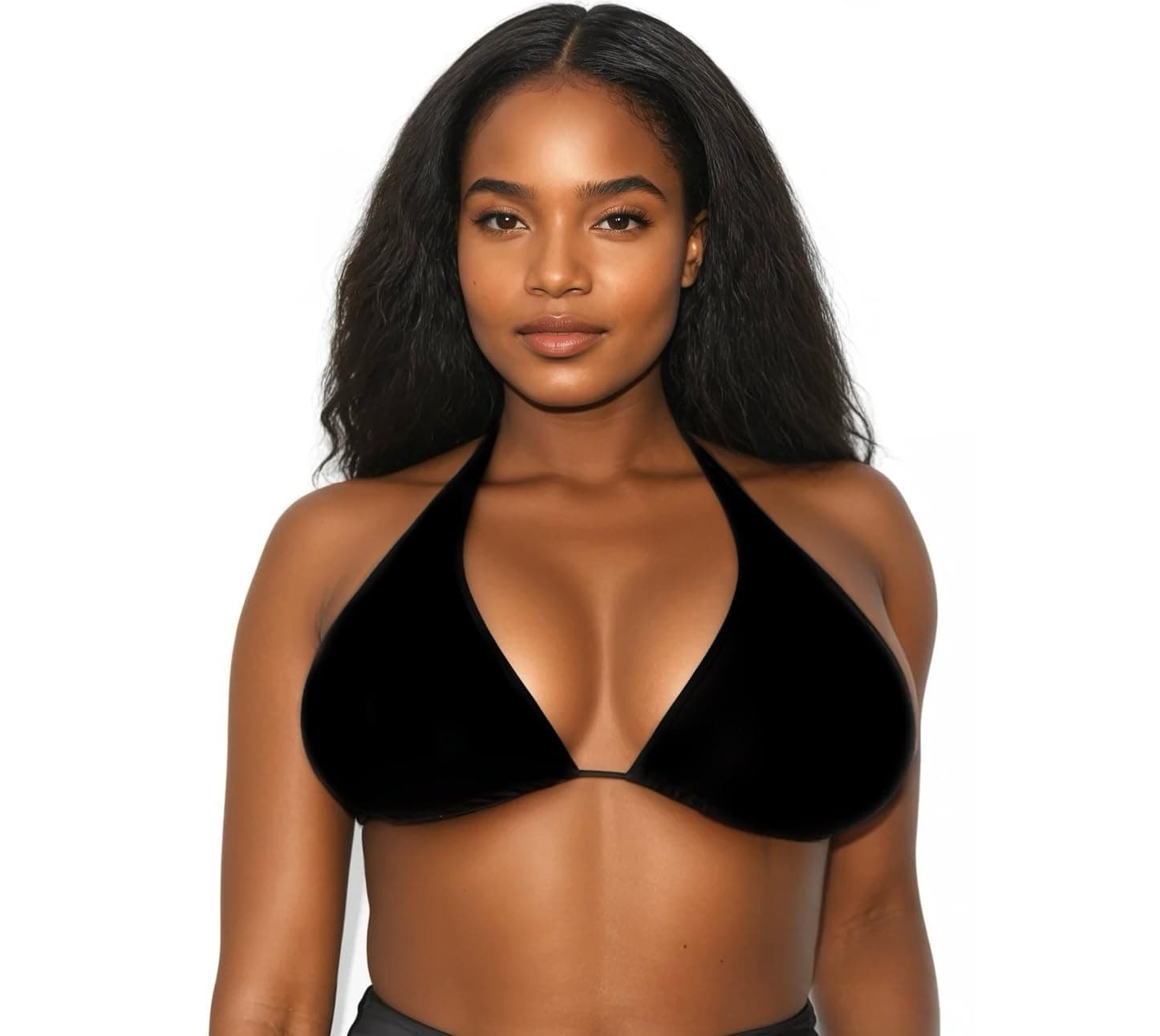 Black Bikini Swimsuit Top - DD DDD Large Bust Breasts Bathing Suit Top Only - Big Plus Size Bra for Women