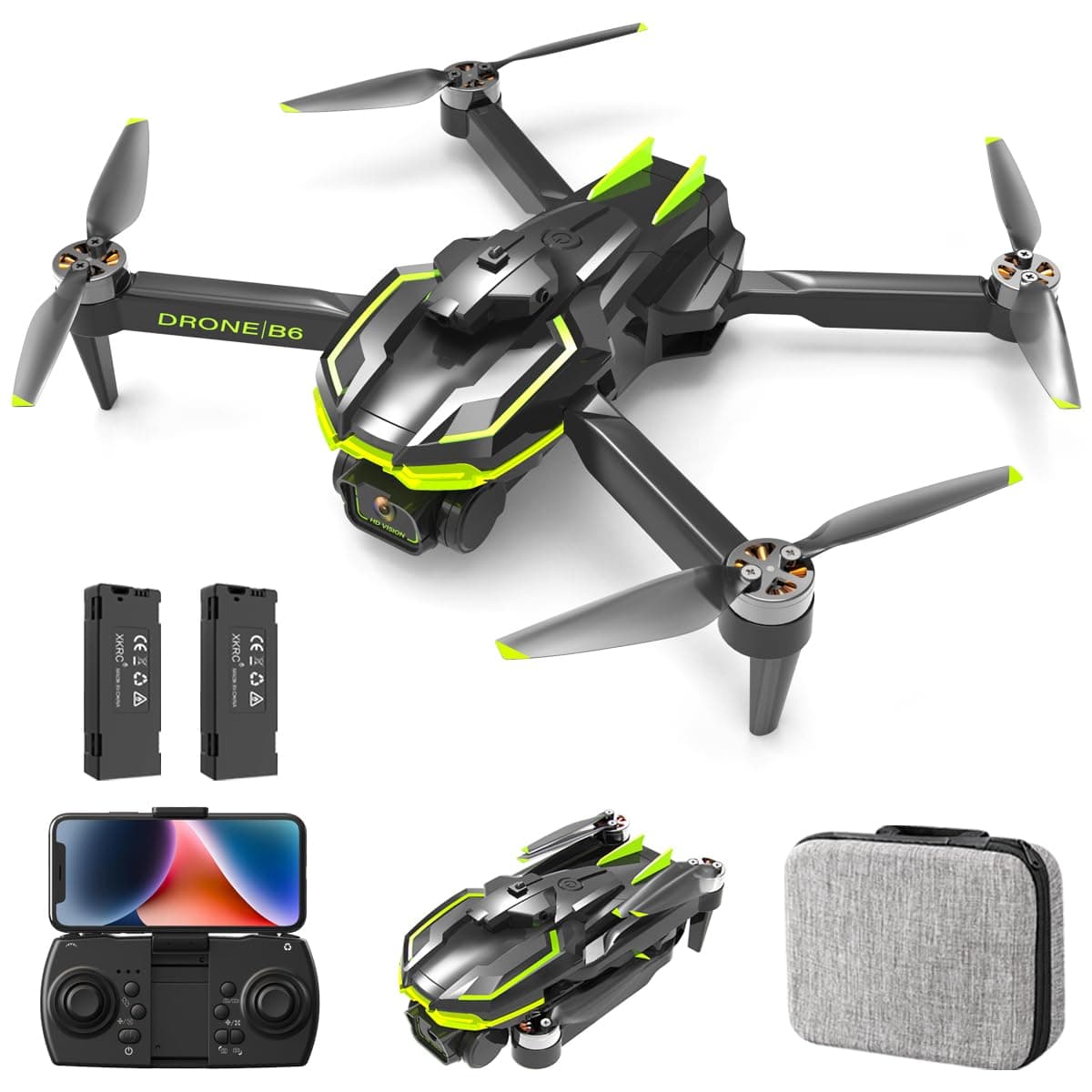 Drone with Camera 1080P, RC Quadcopter Foldable Mini Drone for Beginners, One Key Start/Altitude Hold/Gesture Selfie, Cool Toys Gifts for Boys and Men (Green)