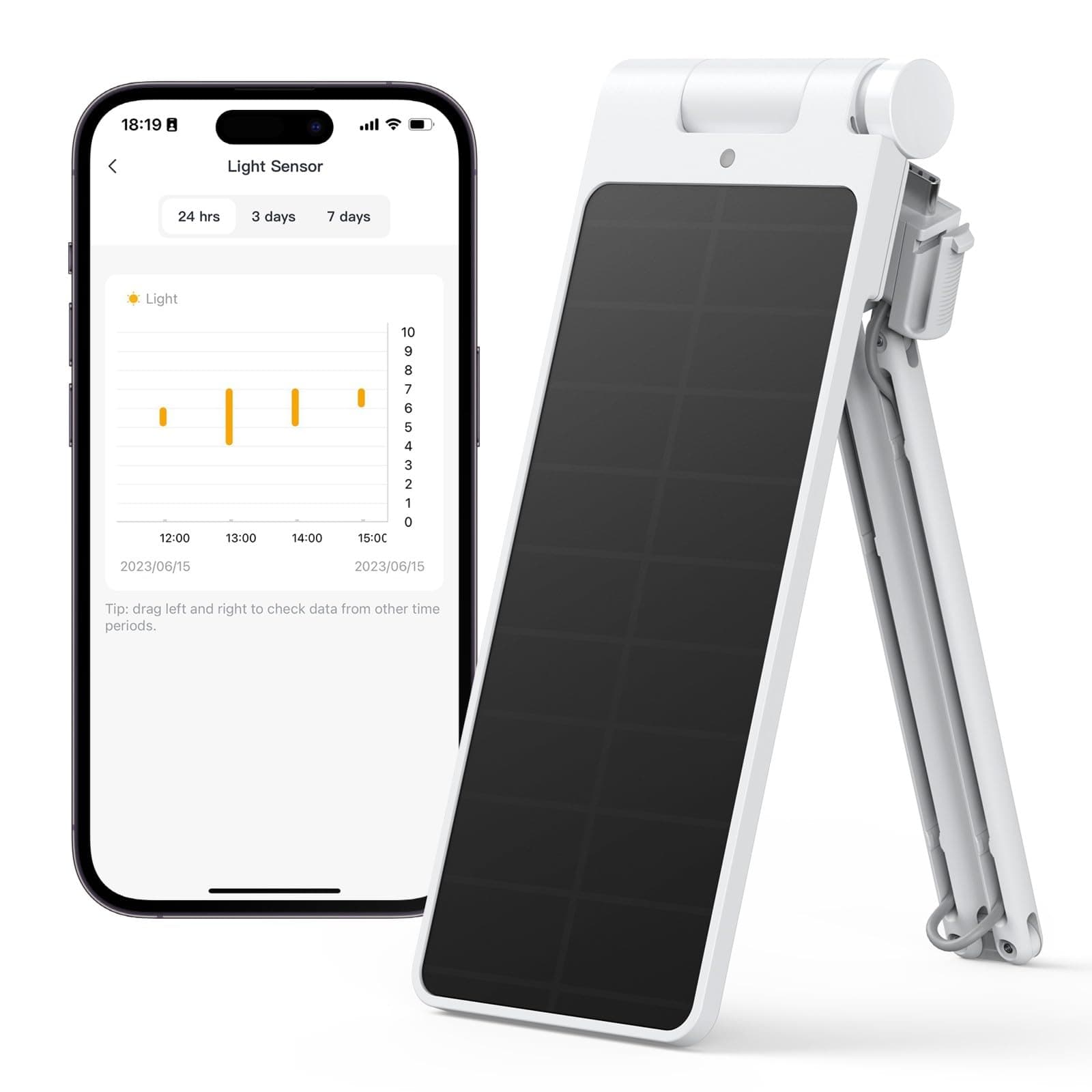 Solar Panel Charger for Curtain 3 - Performance Upgrade, Easy to Use, Support Low Light Charging, Smart Solar Panel for SwitchBot Curtain 3 Rod/U Rail, Non-Stop Solar Power Supply