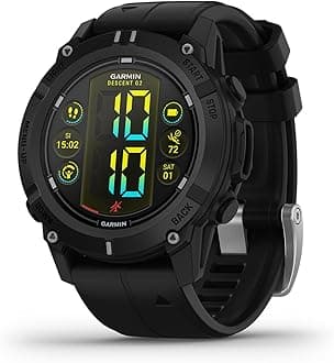 Descent G2, 46mm smartwatch & rugged multi GNSS Dive Computer,AMOLED display, multiple dive modes, 10ATM rating, health & wellness features, up to 10 days battery life, Black