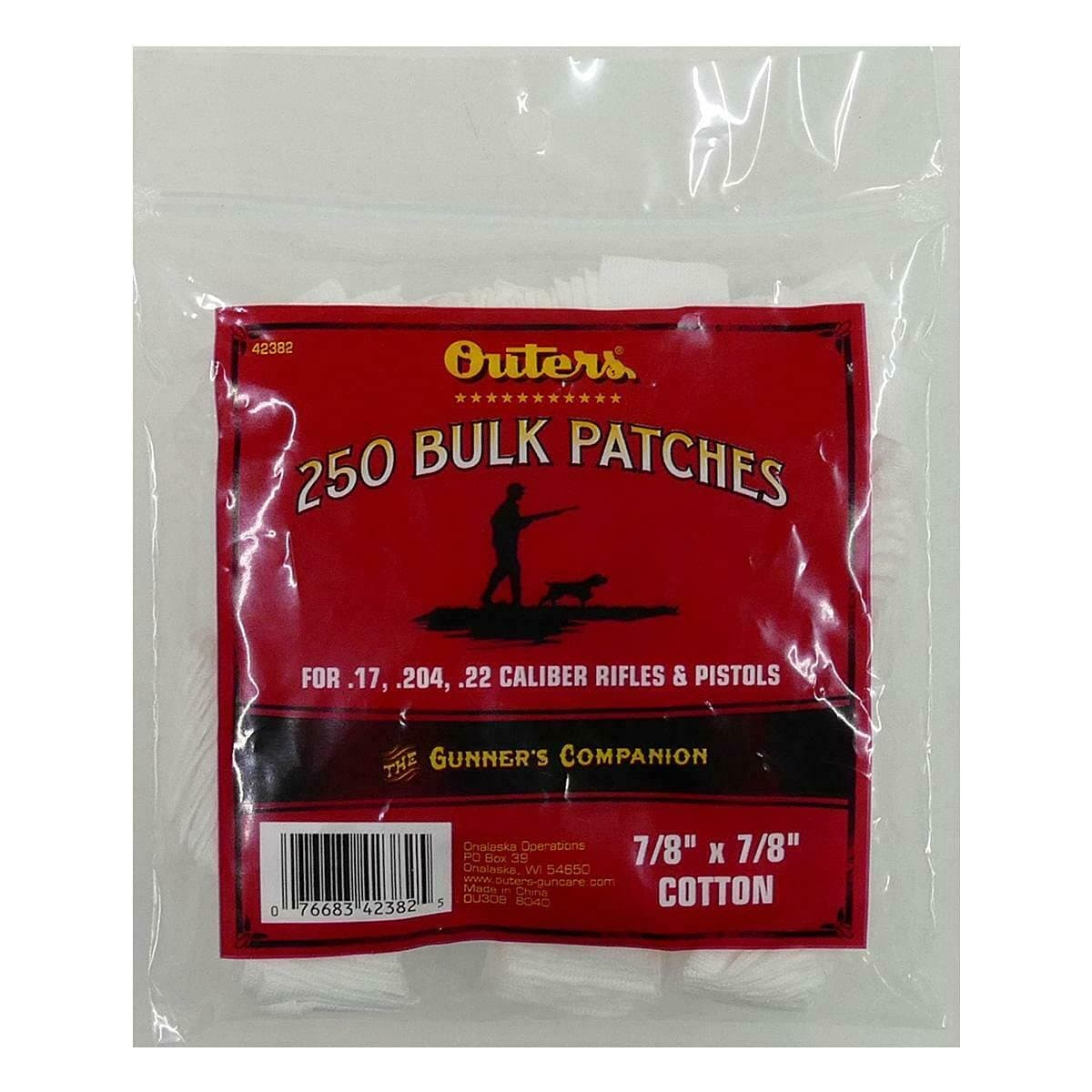 Outers .17 - .22 Caliber Bulk Bagged Patches (250 Count) by Outers