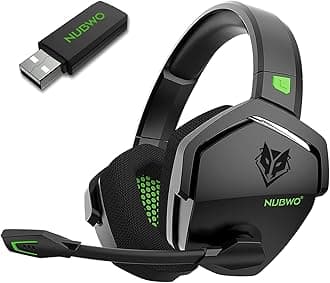 NUBWO G06 Dual Wireless Gaming Headset with Microphone for PS5, PS4, PC, Mobile, Switch: 2.4GHz Wireless + Bluetooth - 100 Hr Battery - 50mm Drivers - Green