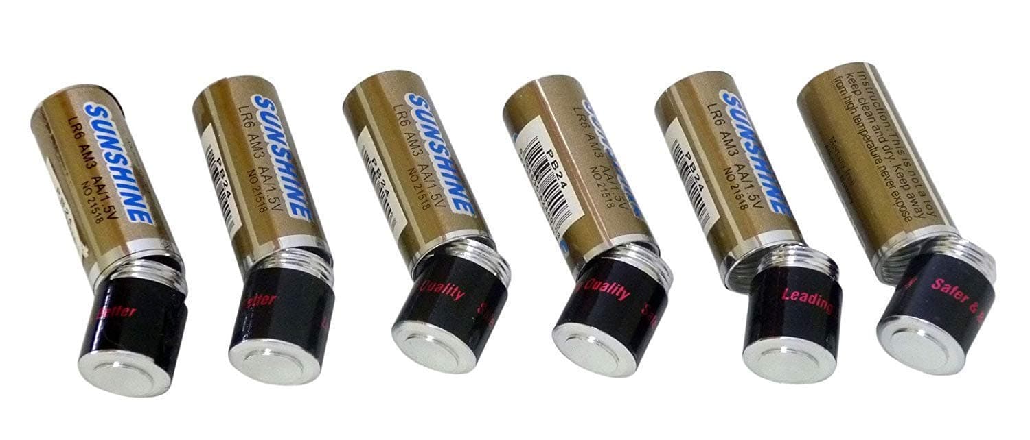 6 x AA Size Battery Pill Box Stash Secret Compartment Inside diameter 8.5mm (Lot of 6) By Gifts4all