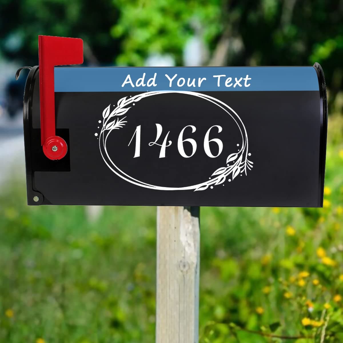 ALALAL Custom Magnetic Mailbox Covers Personalized Mailbox Wraps Post Letter Box Cover Standard Size for Garden Yard Outdoor Decor - 21" X 18" (Black)