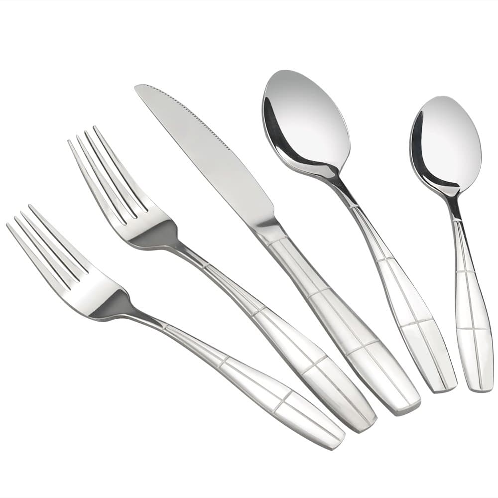 Eagrye60-Piece Flatware Set, Stainless Steel Silverware Cutlery, Service for 12