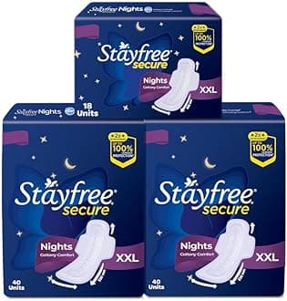 Stayfree Secure Night Sanitary Napkins for Women (98 Pads), Combo Offer pack Buy 80 Pads Get 18 Pads