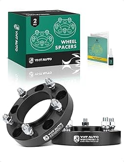 YHTAUTO 5x150mm Hub Centric Wheel Spacers 1.25 inch Compatible with Toyota, Lexus Models, Tundra, Sequoia, LX570, Land Cruiser, Tire Spacers w/ M14x1.5 & 12.9 Studs, 110mm Hub Bore 5 Lug 2PCS Black