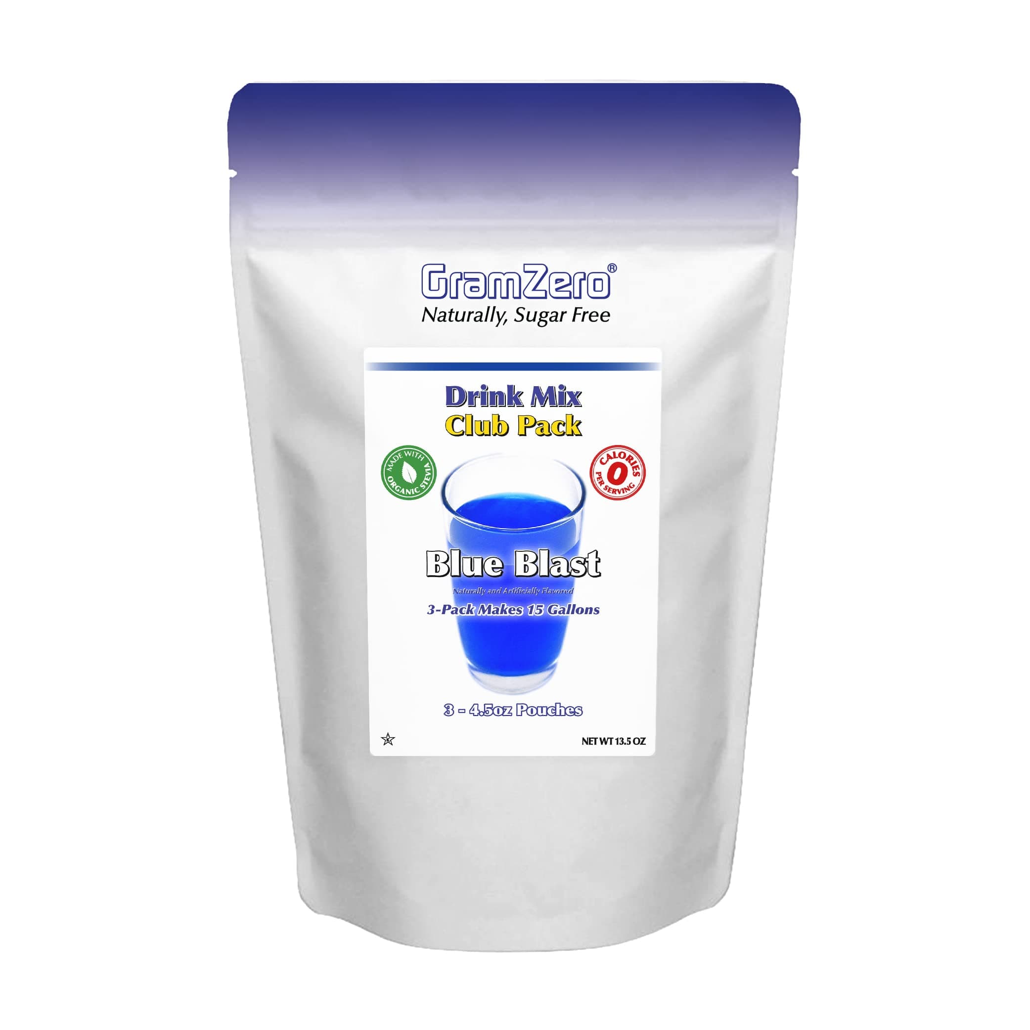 Blue Blast Zero Calorie Sugar Free Drink Mix, Great For Nutrition Club Loaded Teas, Stevia Sweetened