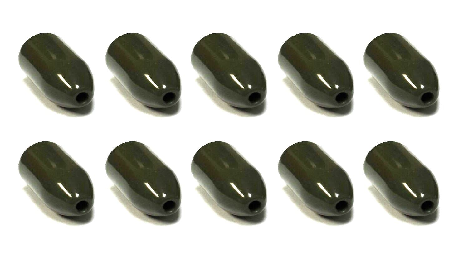 Interwebz 10 Pack 5/16 oz Tungsten Green Bullet Worm Weight for Bass Fishing Pitching and Flipping Sinker