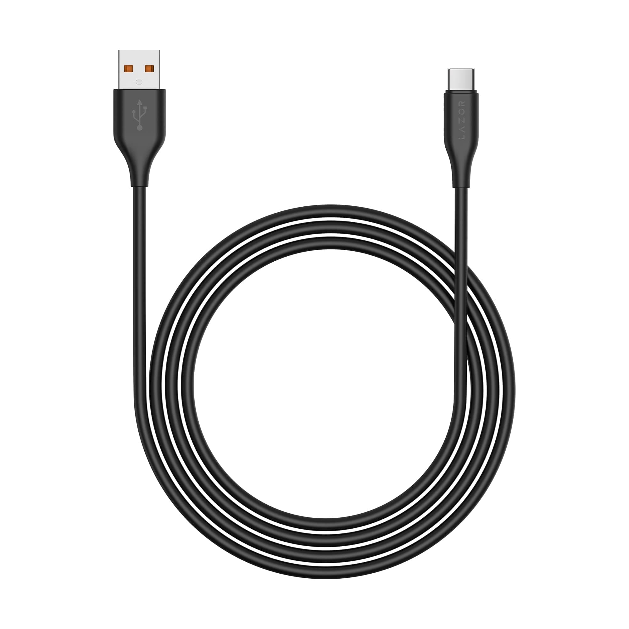 LAZOR Flux CL85 USB-A TO TYPE- C Fast Charging Cable, Premium 1 Meter,3A Fast Sync and Charge Cable,Black
