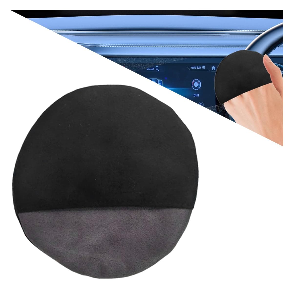 Round Car Touch Screen Cleaner Cloth, Microfiber Cleaning Pad Car Cleaning Wipes, Vehicle Screen Cleaner Tool Car Interior Cleaning Cloth for Car Dashboard Display Electronic Devices (Round)