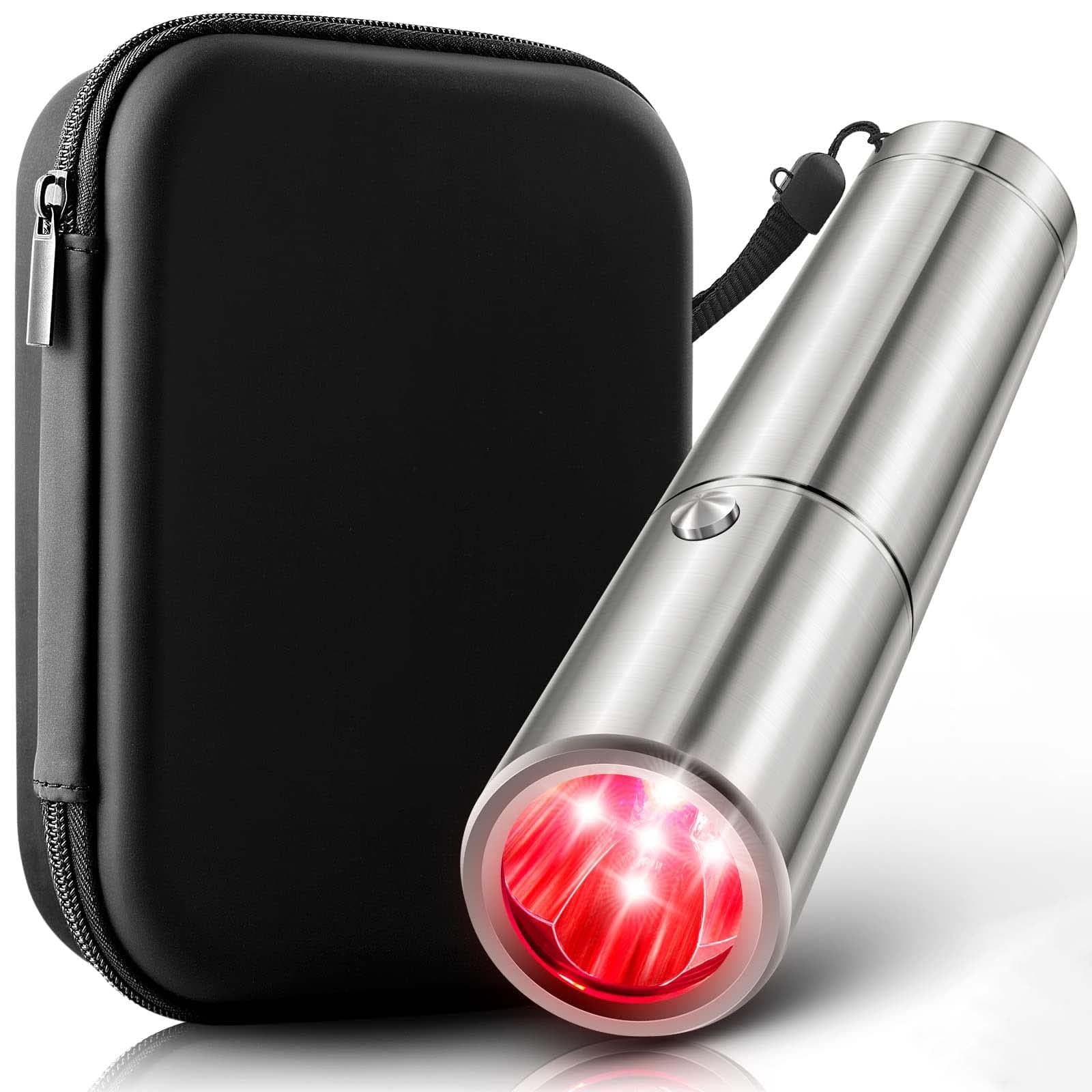 Excefore Red Light Therapy Device, Red & Infrared Light Wand with 5 LEDs 5 Wavelengths and Pulsed Modes for Body Joint Muscle Pain Relief, at-Home Handheld Healing Gift for Men Women Elders Dogs Cats