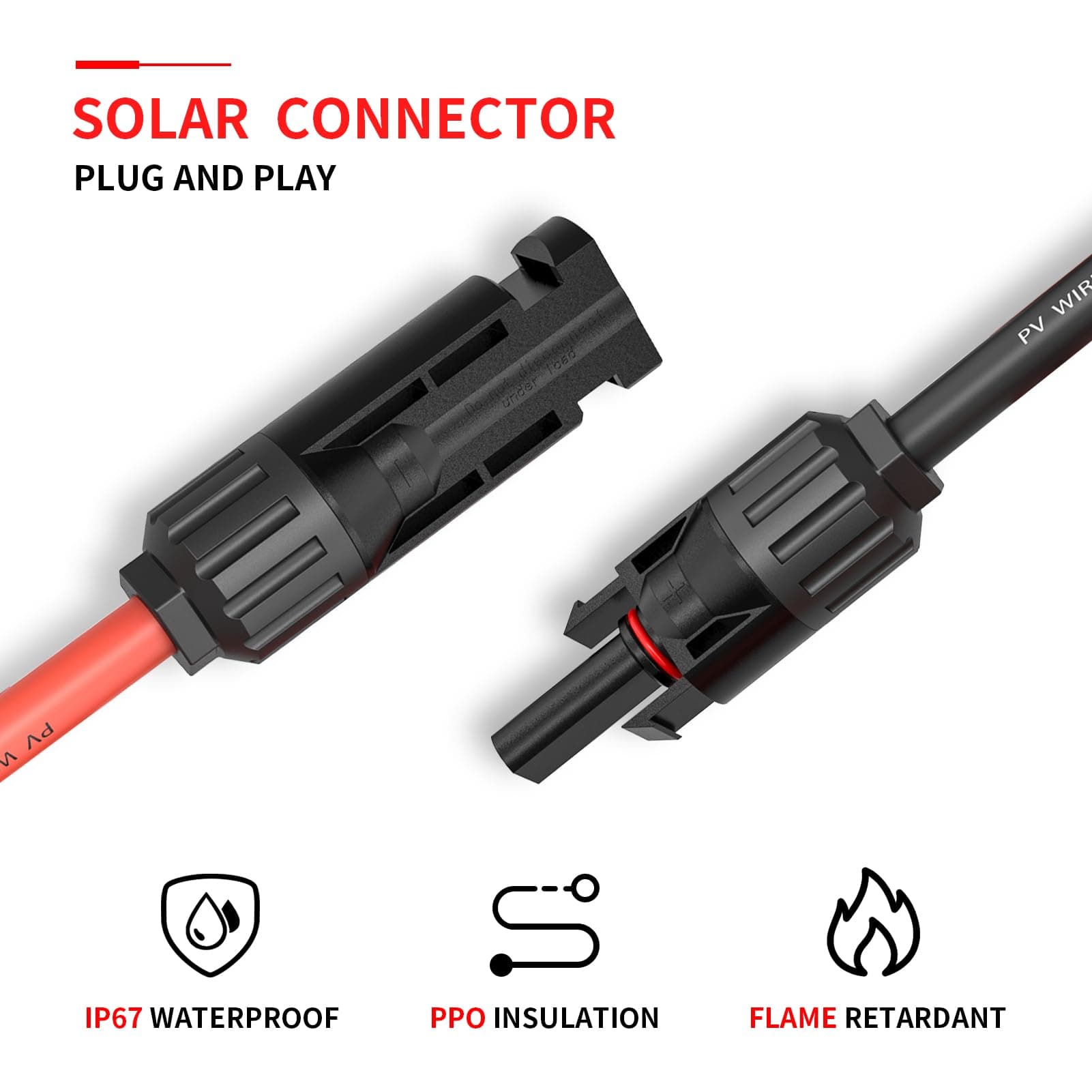 Kohree Solar Crimping Tool for MC4 / MC3 Cable Connector, with 6 Pairs Male Female Solar Connector + 2pcs Spanners Wrench + 1pcs Wire Crimper + 1pcs Tool Kit for 2.5/4/6mmÃ‚² Solar PV Wire