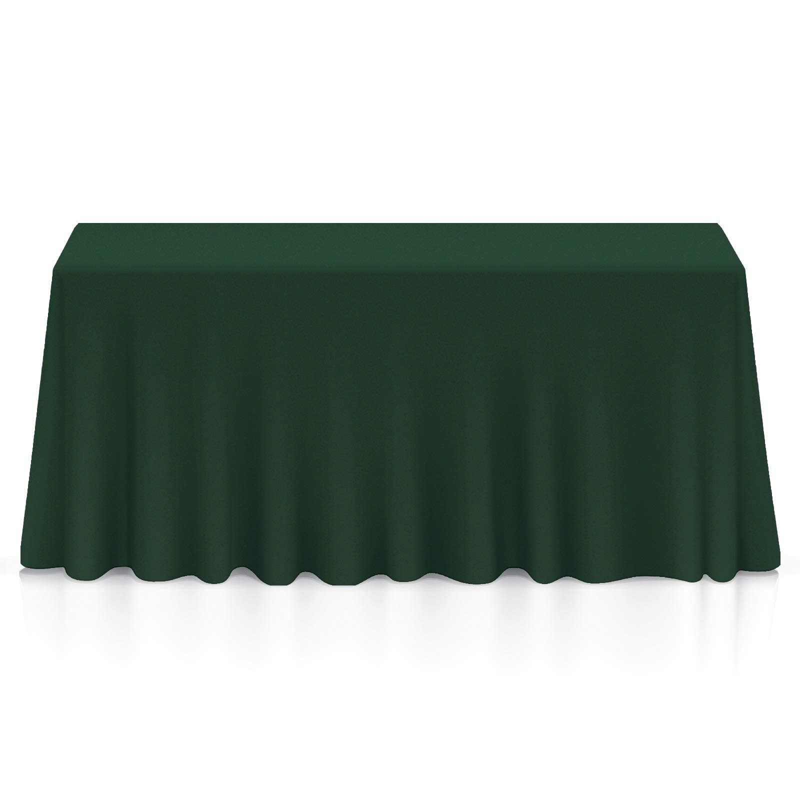 Lann's Linens 90 x 132 Inch Rectangular Tablecloth, Washable Polyester Fabric Table Cloth for Dining Tables, Restaurants, Weddings - Hunter Green