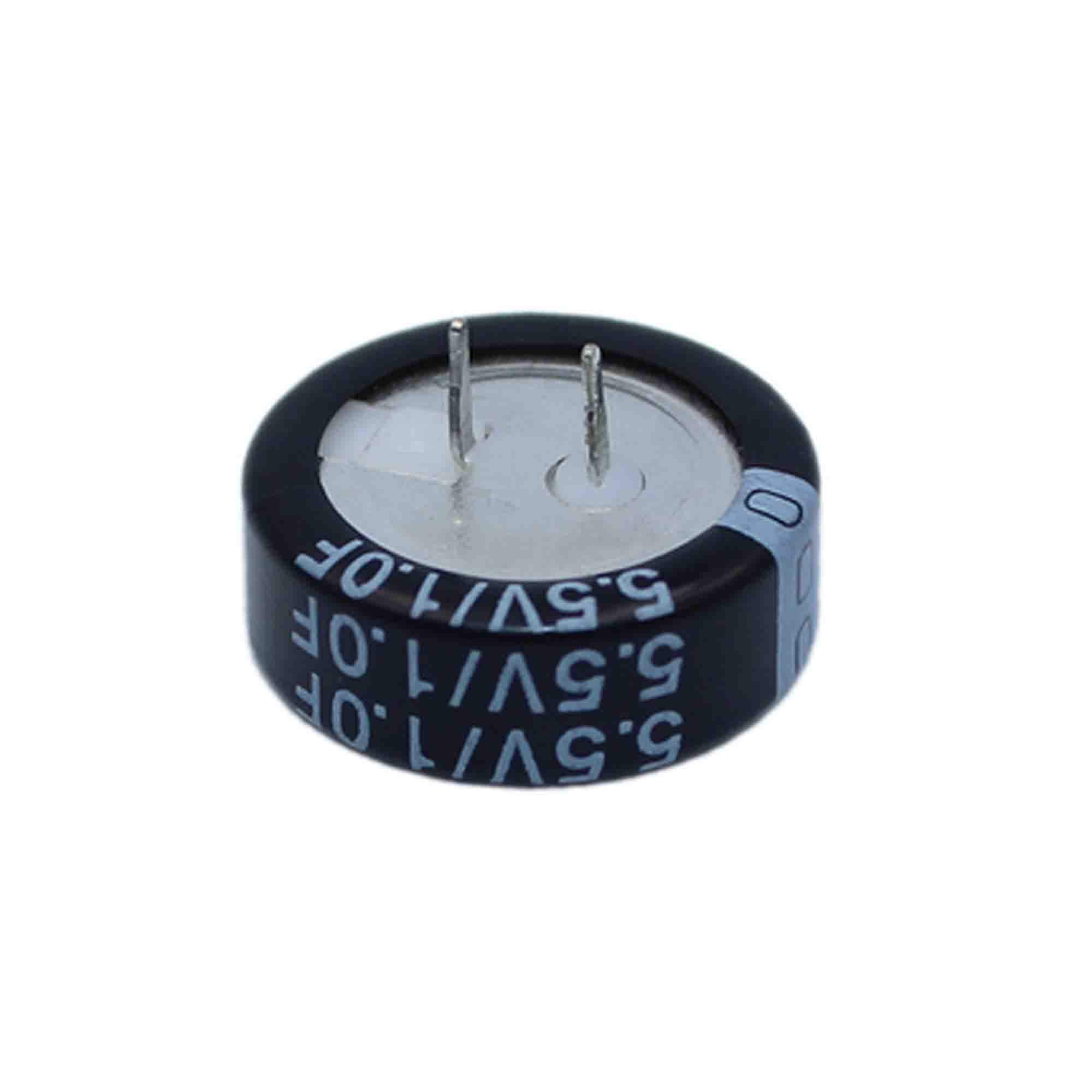 Reland Sun 5Pcs 5.5V Capacitance 0.1F 0.22F 0.33F 0.47F 1.0F 1.5F 4.0F Super Farad Capacitor H-Type V-Type C-Type Button Super Capacitor (1.0F-C-Type)