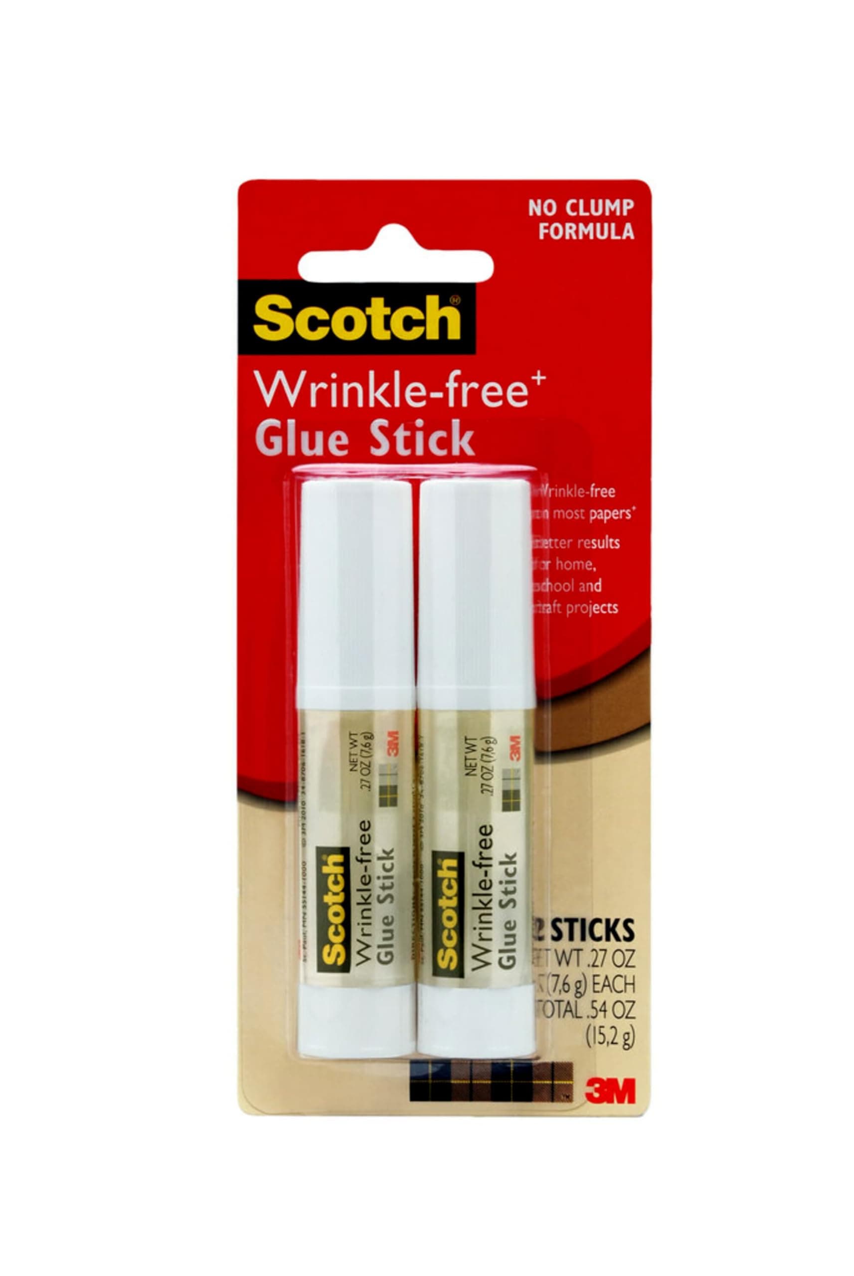 Wrinkle-Free Glue Sticks, 2 Pack, .27 oz Each
