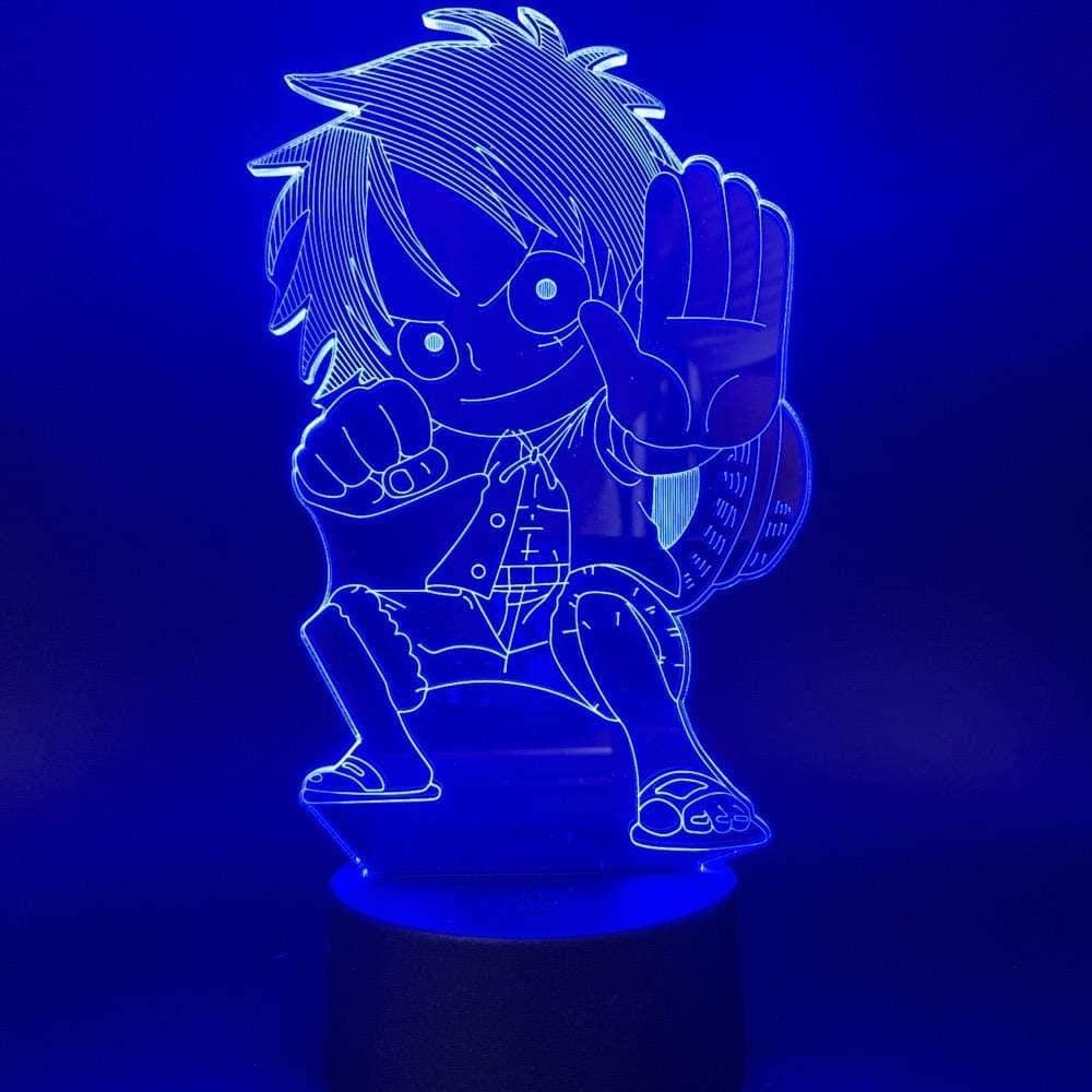 3D Optical Illusion Night Light One Piece Luffy Anime 3D Lamp for Kids Bedroom Decor One Piece Luffy LED Night Lights Christmas Birthday Gift Manga Toys Table Lamp 7 Color Touch HYMJ
