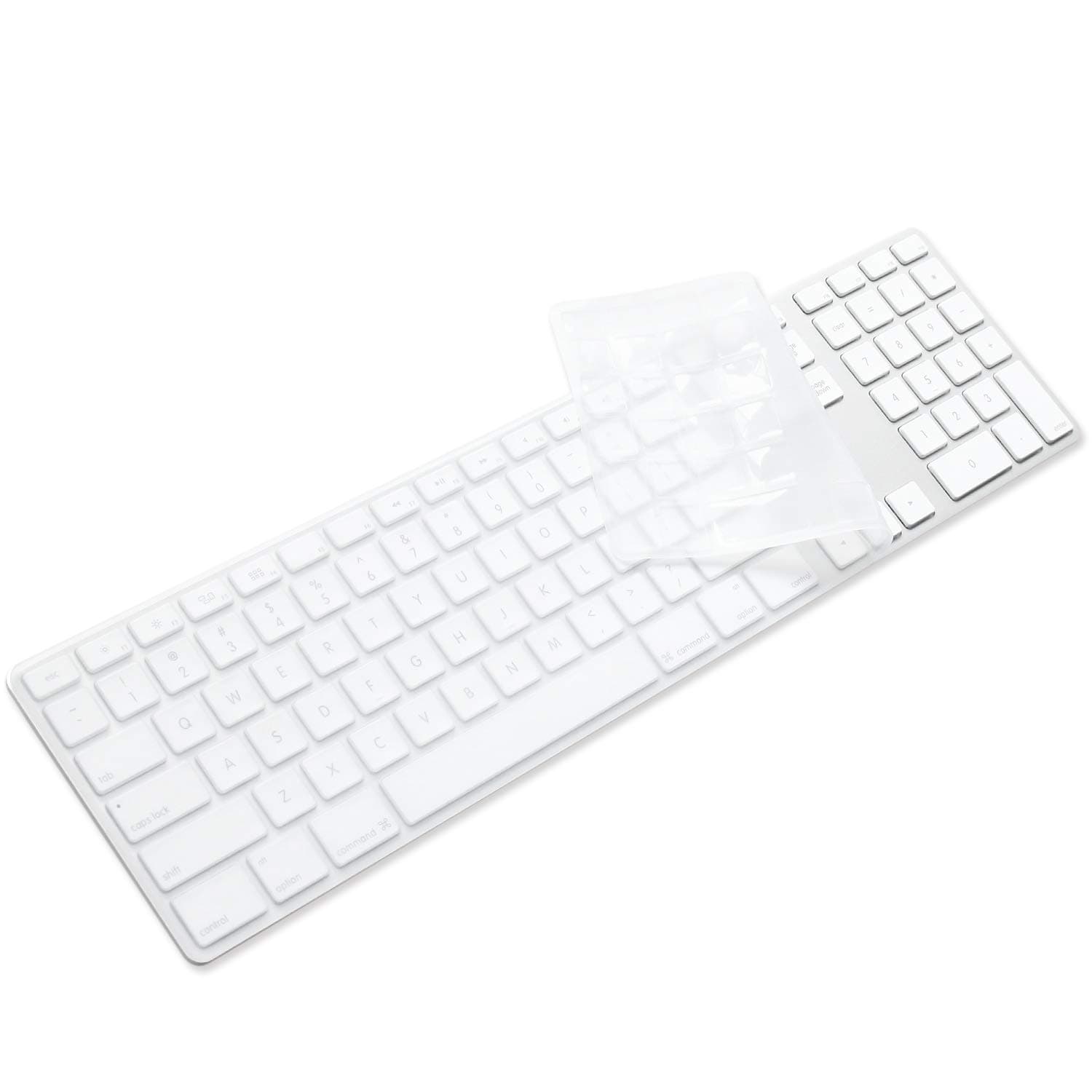 ProElife Keyboard Cover Skin for Apple Wired USB Keyboard with Numeric Keypad (A1243, Model MB110LL/B, NOT FIT Magic Keyboard) Ultra Thin Silicone Full Size Protector (Item Folded in Package)