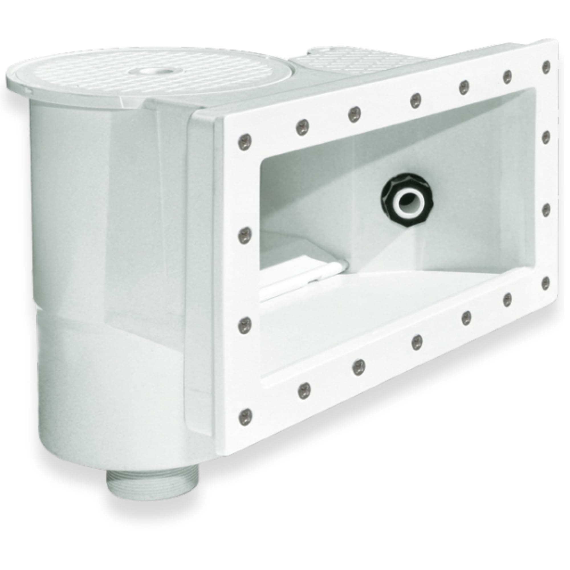 SWIMLINE HYDROTOOLS Standard Thru-Wall Above Ground Pool Skimmer Kit With WATER LEVELING SYSTEM | ABS Construction | Large Debris Basket| Snap-In & Removable Weir | Above Ground Pool Skimmer | Skimmer