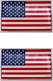 Elektroplate 2 Mini American Flag OEM Chrome Emblems for Motorcycles, Watercrafts, and Decorations | Universal Fit at 2.2" x 1.4" | Weatherproof | 2-Pack