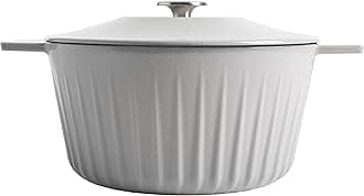 Martha Stewart Eastholm 5 QT Enamel Cast Iron Dutch Oven, Grey