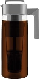 Tritan Cold Brew Coffee Maker - Airtight Pitcher with Leak-Free Lid - BPA-Free Cold Brew Maker with Silicone Handle - Dishwasher-Safe Pitcher for Homemade Cold Brew - 2 Quart, Stone