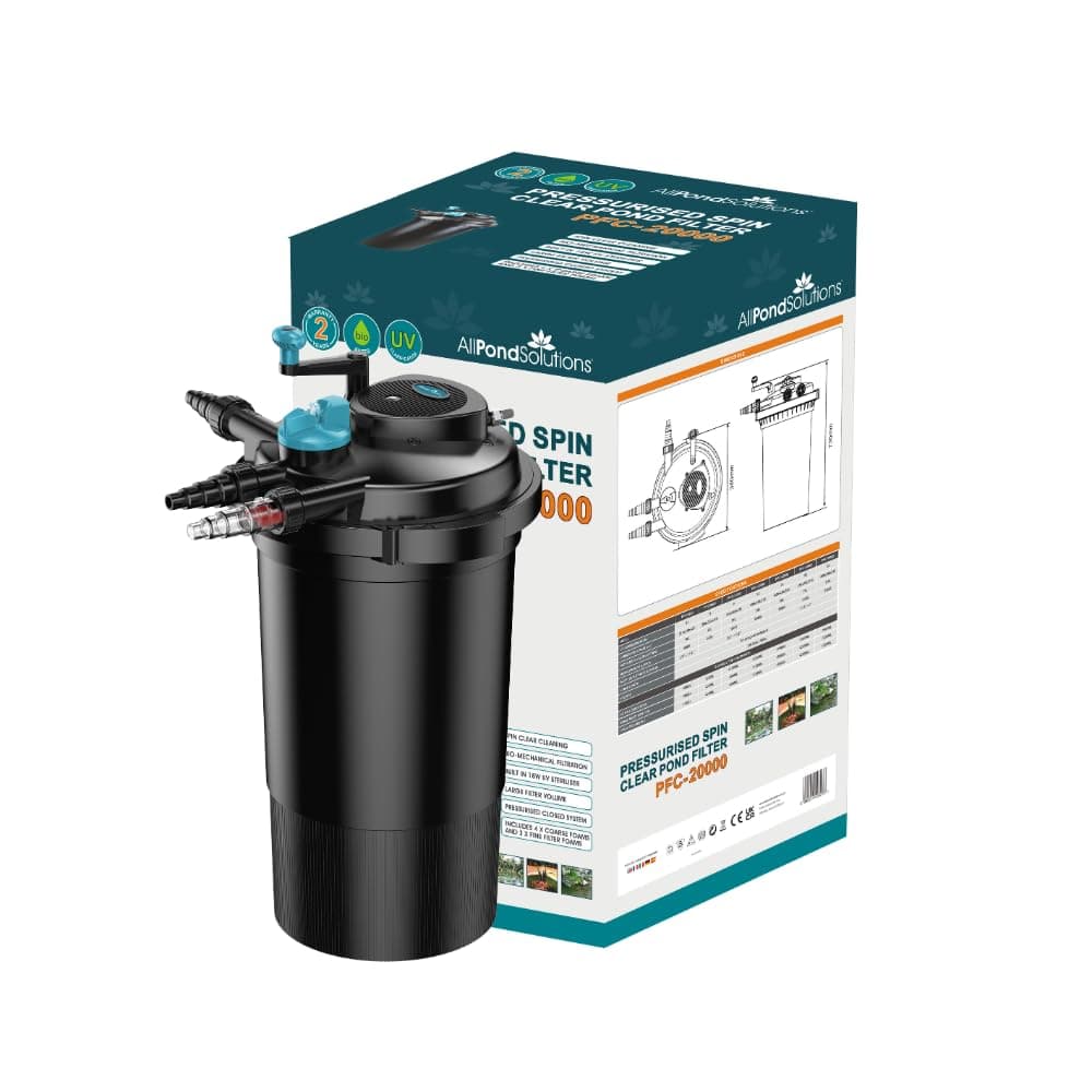 Pressurised Koi Fish Pond Filter with UV Steriliser Light All in one - Ponds Up to 20000 litres - PFC-20000
