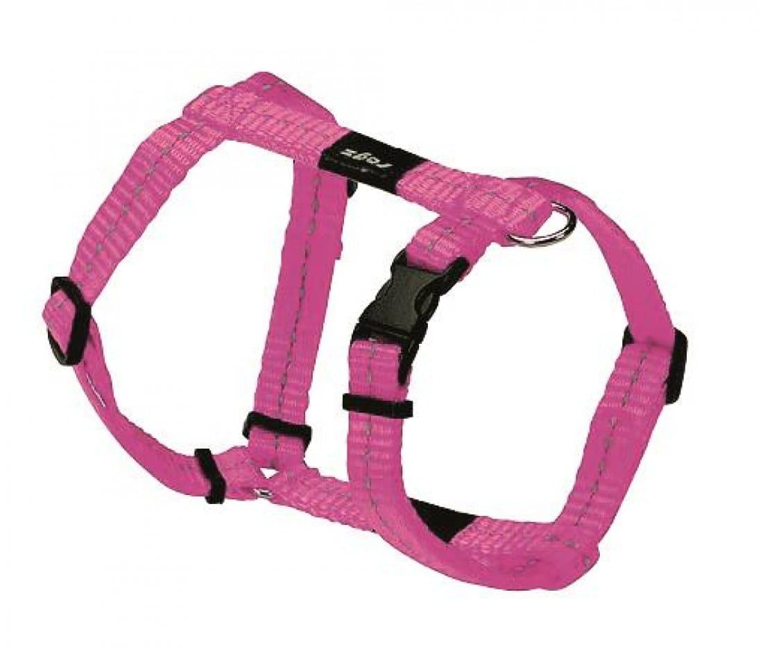Rogz Lumberjack Nylon Harness Pink Reflective 25mm