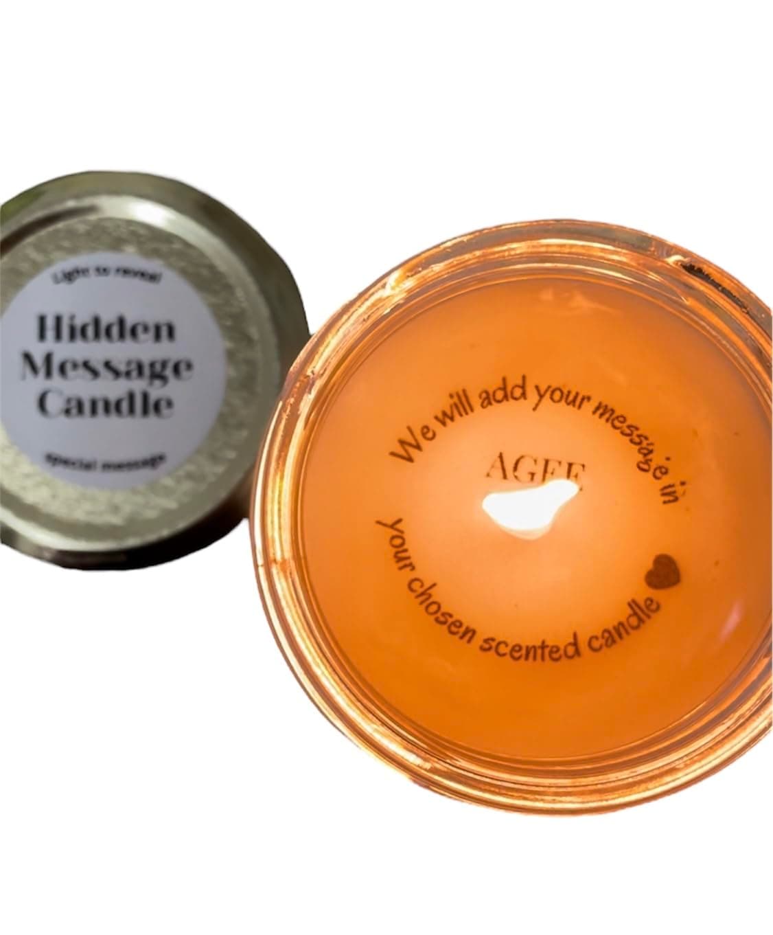 Custom Hidden Message Candle - Personalize Your Surprise Message | 100% Soy Wax | Eco-Friendly | Richly Scented | Clean Burning | Upto 40 hrs Usage (Goddess - Orange Rose Vanilla)