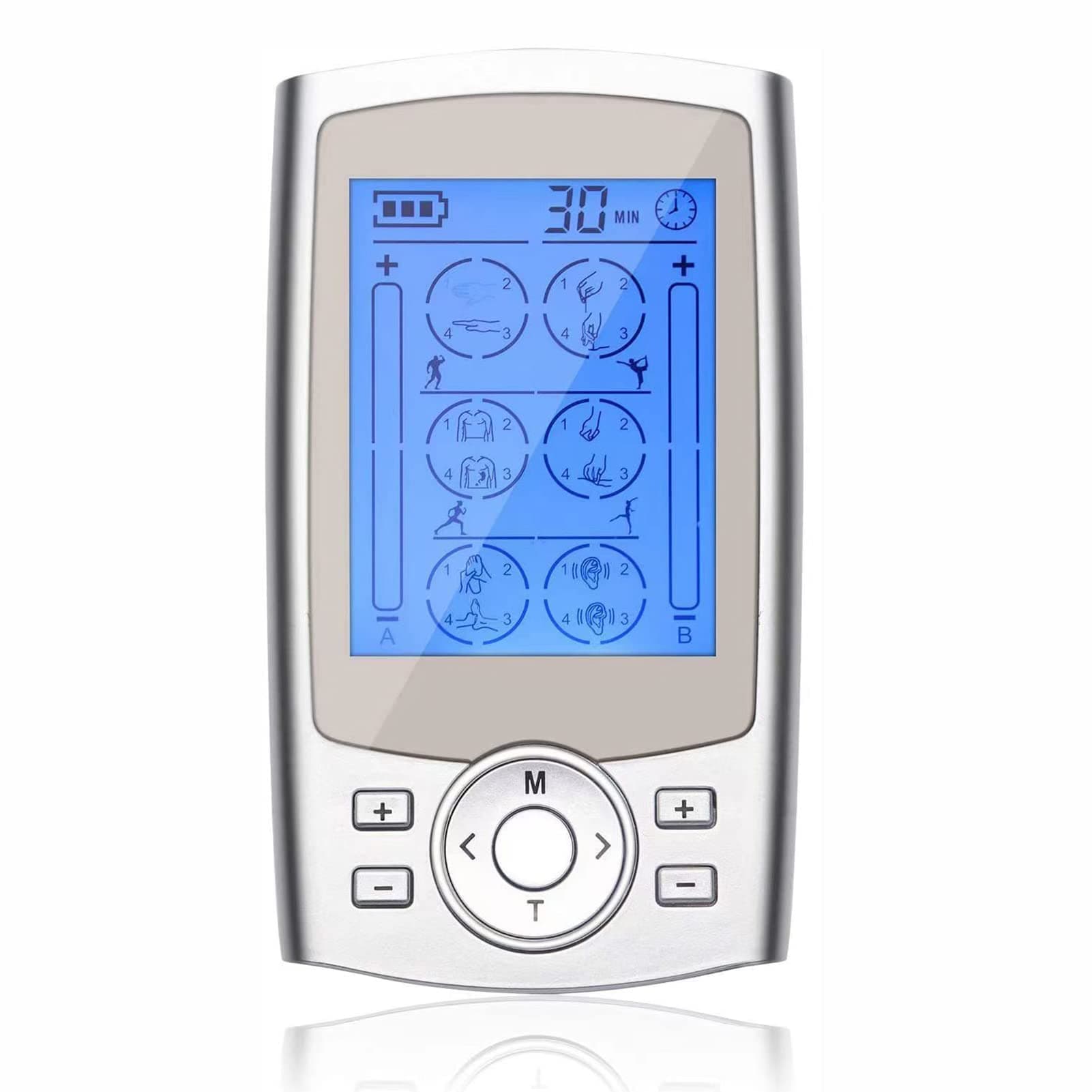 Moniss 2 Channels TENS&EMS Stimulation Device with 24 Modes and 20 Strength Levels Adjustable Pulse Massager Muscle Stimulator