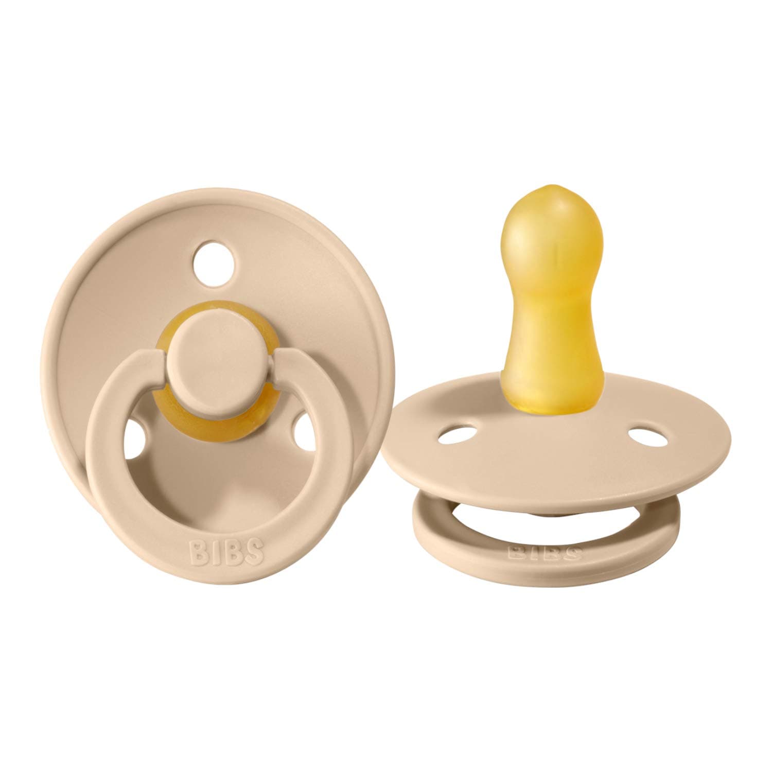 Bibs Colour Dummies, Natural Rubber, Danish Dummies in a Cherry Shape (Blush, Size 1 (0-6 Months))