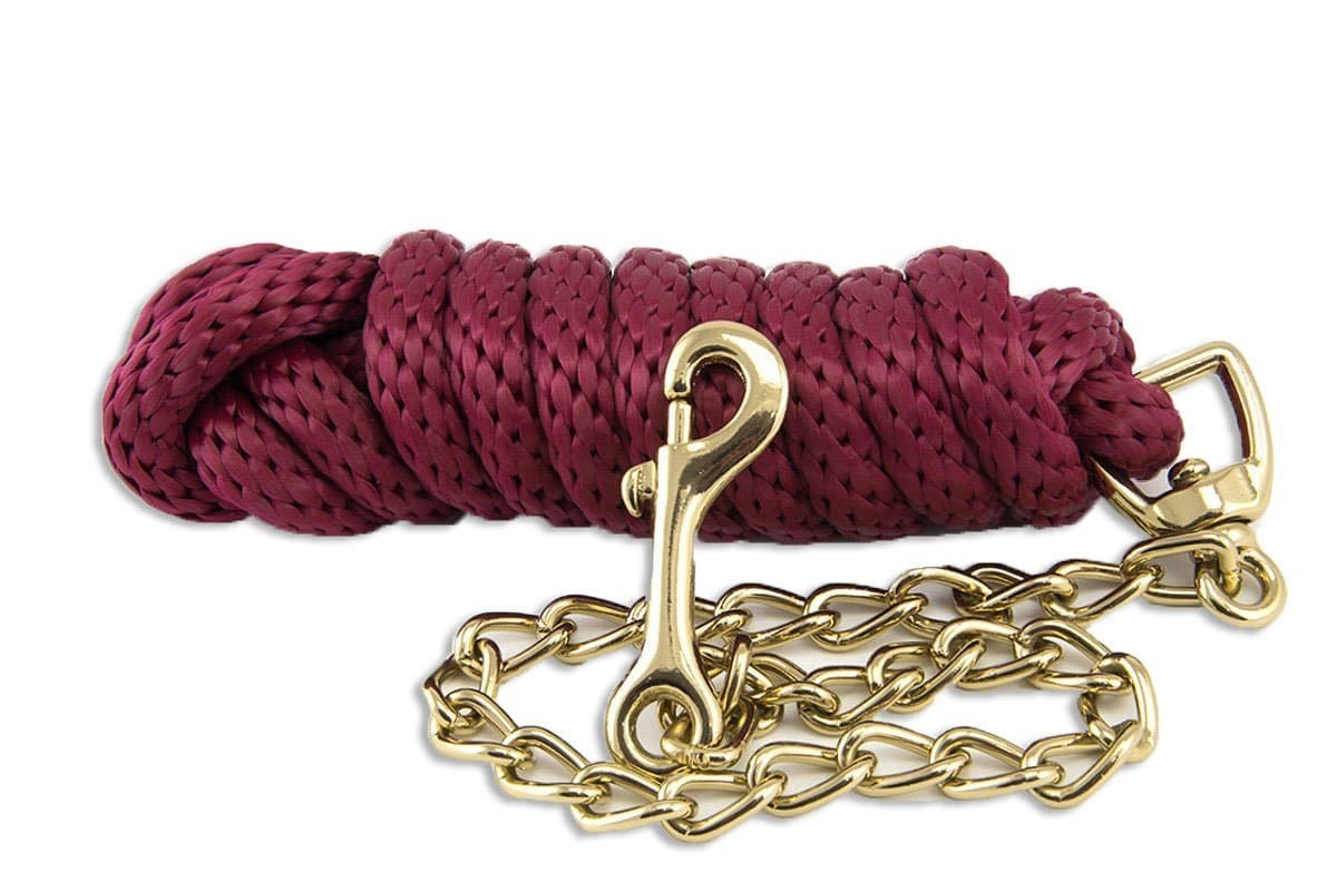 Aime ImportsBasic Poly Lead Rope with Chain Burgundy