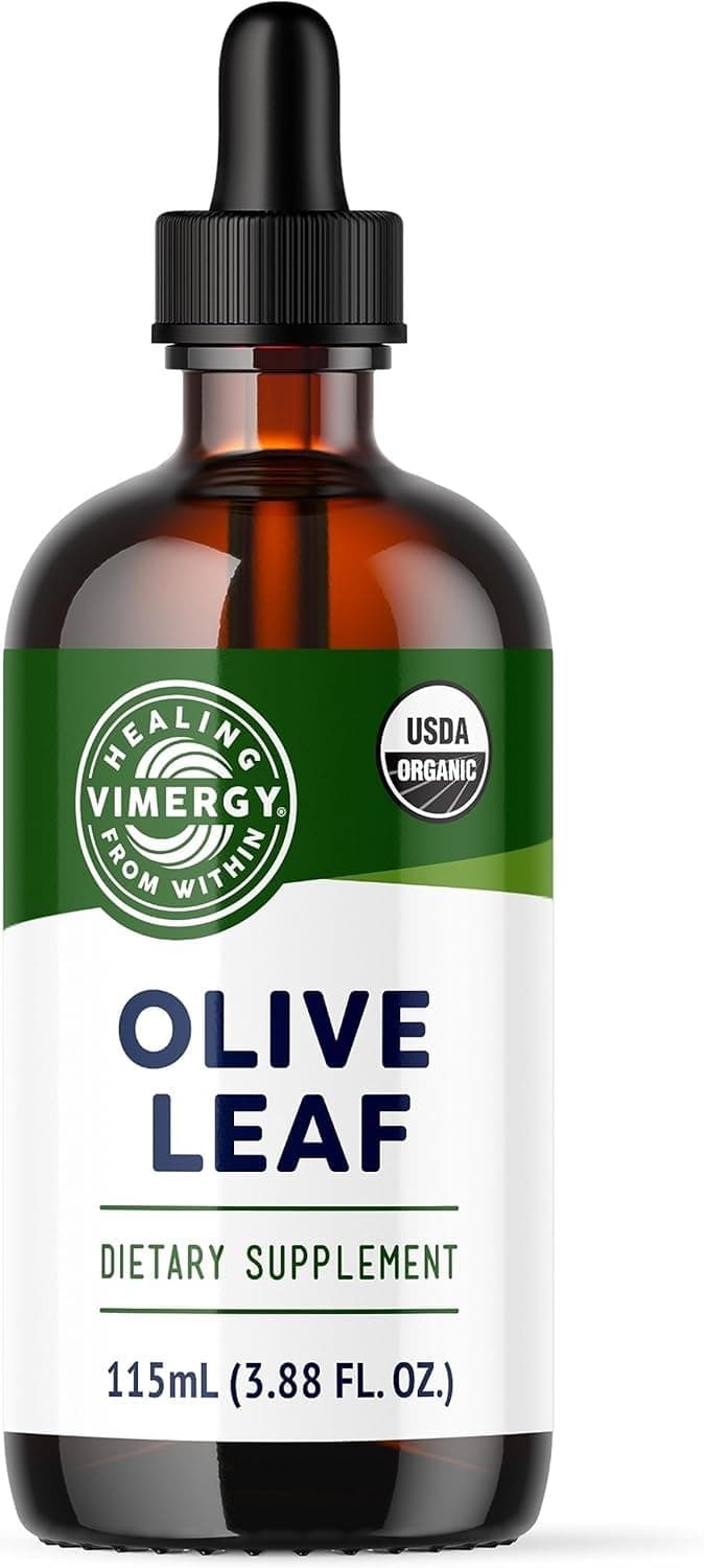 Olive Leaf – Supports Immune Health* 57 2mL (2 Droppers or 56-60 Drops) Servings (200mg Extract Per Serving) – USDA Certified Organic, Vegan, Paleo-Friendly and Gluten-Free – 115 mL