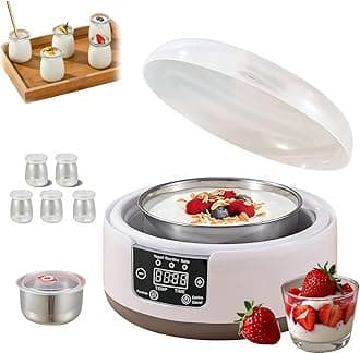Ultimate Probiotic Yogurt Maker Machine,2025 New Yogurt Maker with Temperature Control,Jars Yogurt Maker 36 Hour,You can Make your Own Greek, Vegan or Flavored Yogurt. (Includes 5 Glasses)