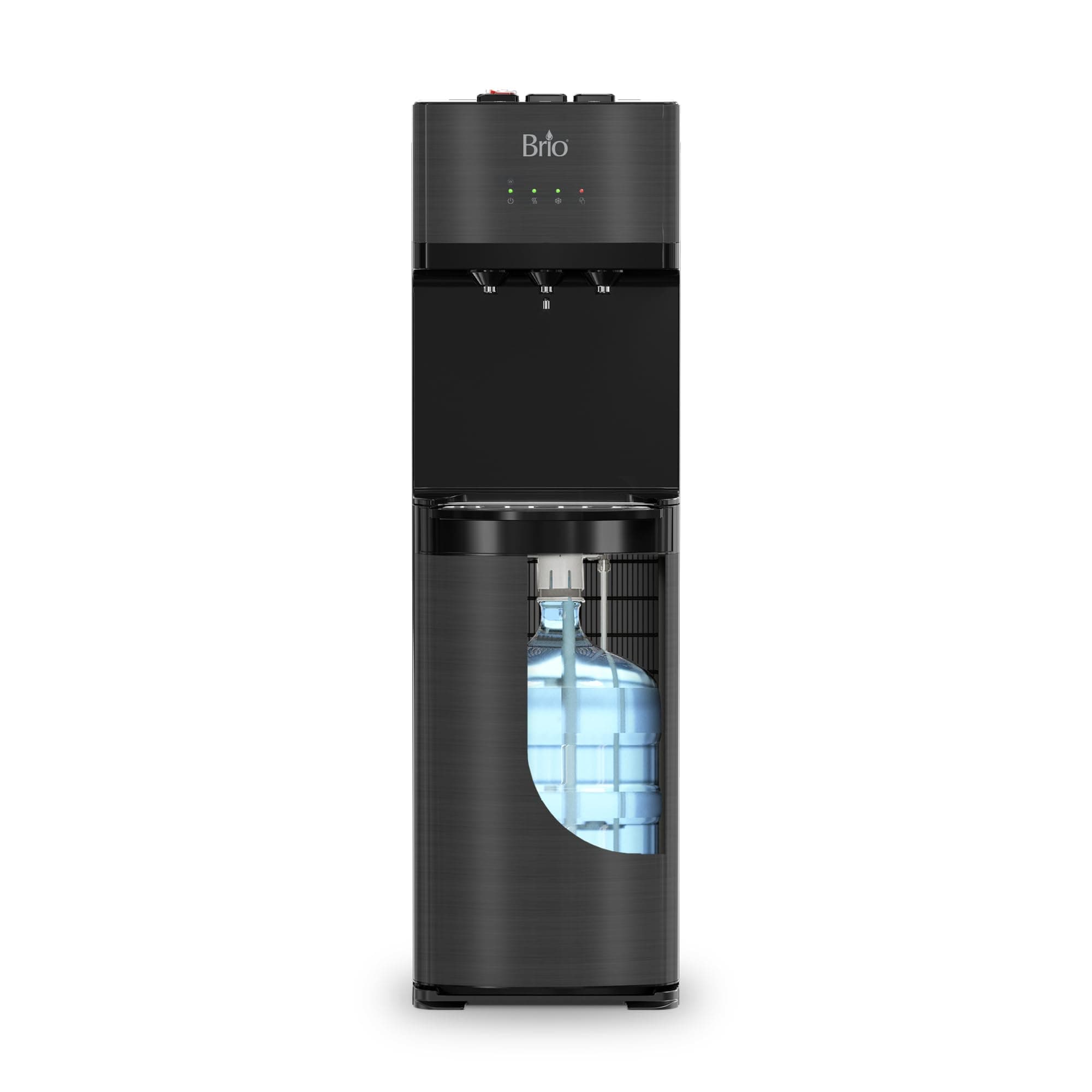 Brio Self Cleaning Bottom Loading Water Cooler Water Dispenser Black Stainless Steel 3 Temperature Settings Hot, Room & Cold Water UL/Energy Star Approved, CLBL520SCBLK