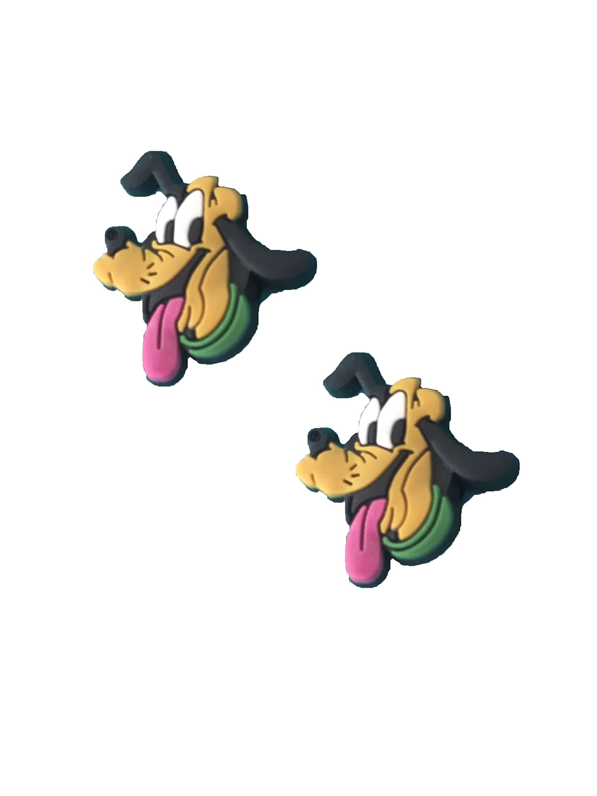 2 Pluto (Mickey Mouse) Shoe Charms For Crocs & Jibbitz Wristbands